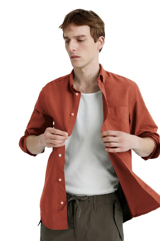 Image of BE ACTIVE Men's Oxford Cotton Lycra Casual Shirt || Men Stylish Shirt || Full Sleeves || Simple Shirt for Men || Timeless Style & Comfort