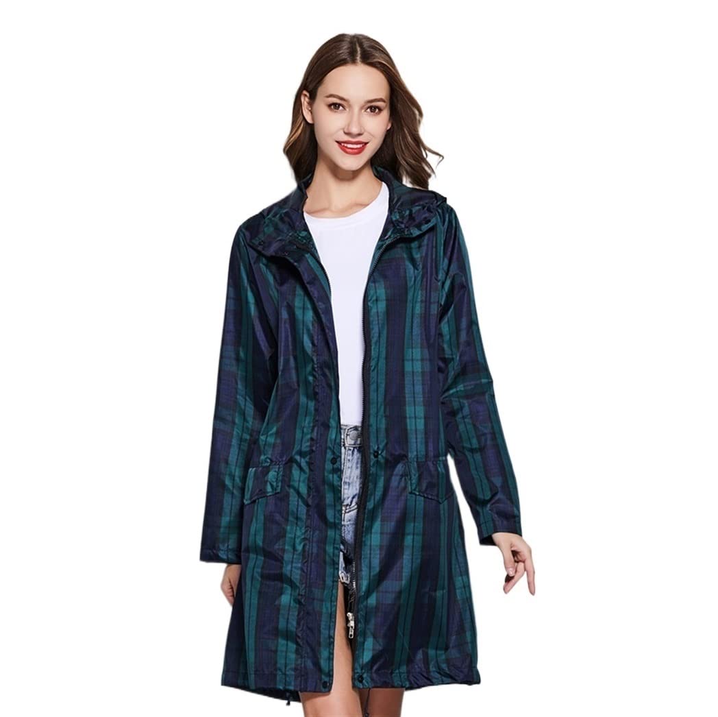 Chubasquero Chubasquero Largo Impermeable con Capucha para Mujer, Ponchos Ligeros, Chubasquero para Senderismo Al Aire Libre para Turistas Ponchos De Lluvia Impermeables(Grün,XXL)