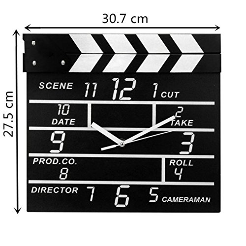 Zaoniy Large Retro Cinema Movie Slate Analog Wall Clock Clapper Film Modern Home. #TOP5