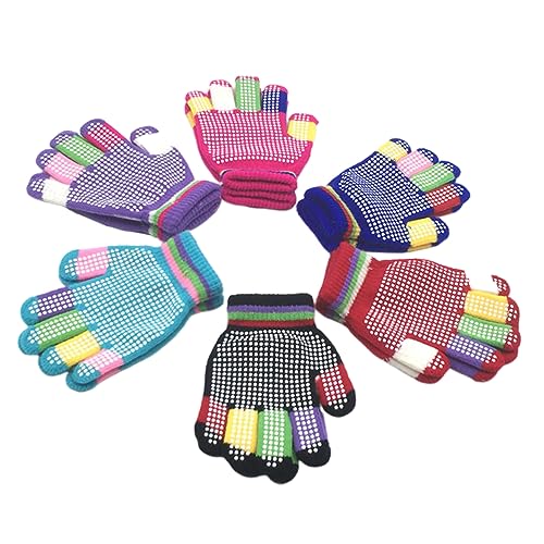 LIFKOME 12 Pairs Boys and Girls Snow Gloves Winter Warm Non-slip Gloves for Boys Girls Random
