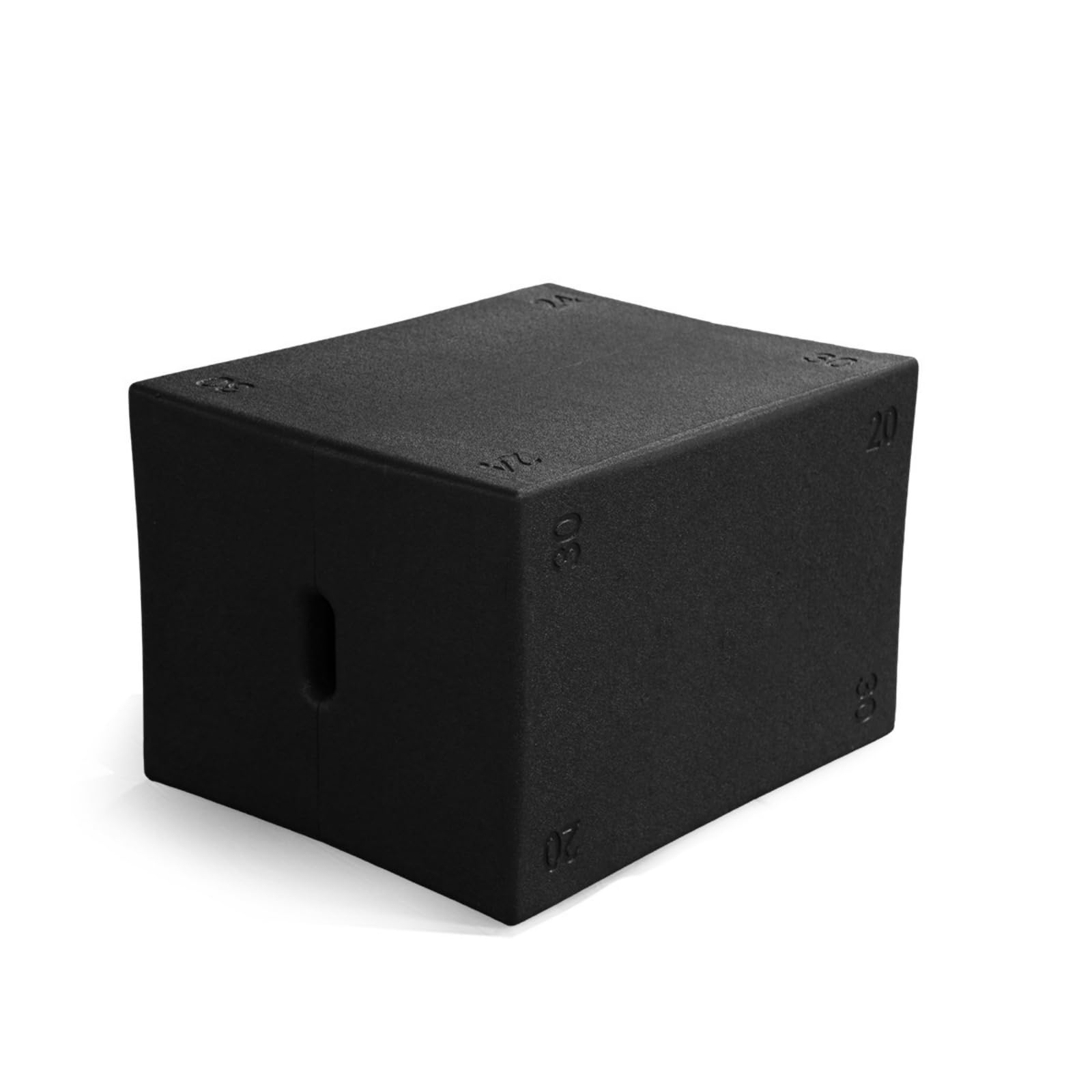 de Salto de Entrenamiento Caja de Pliometría Banco de Salto Step Estable de Espuma con Marcación de Caras y Asa Lateral Apta para Ejercicios de Fuerza, Negro