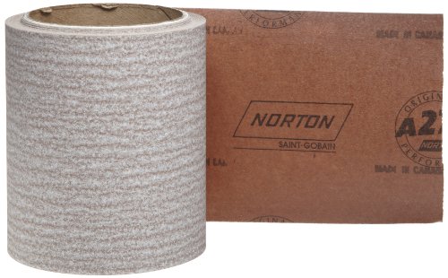 Norton A275 No-Fil Adalox Abrasive Roll, Paper Backing, Pressure Sensitive Adhesive, Aluminum Oxide, Waterproof, Roll 4-1/2