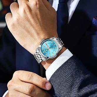 OLEVS Mens Diamond Watch Luxury Business Dress Wrist Watches Quartz Stainless Steel Waterproof Luminous Day Date