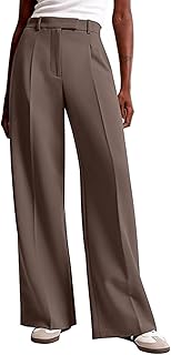 Pantalones con rayas laterales para mujer, pantalones de mujer con pierna ancha, cintura alta, pantalones de trabajo, pantalones de negocios y ocio con bolsillos, pantalones negros para
