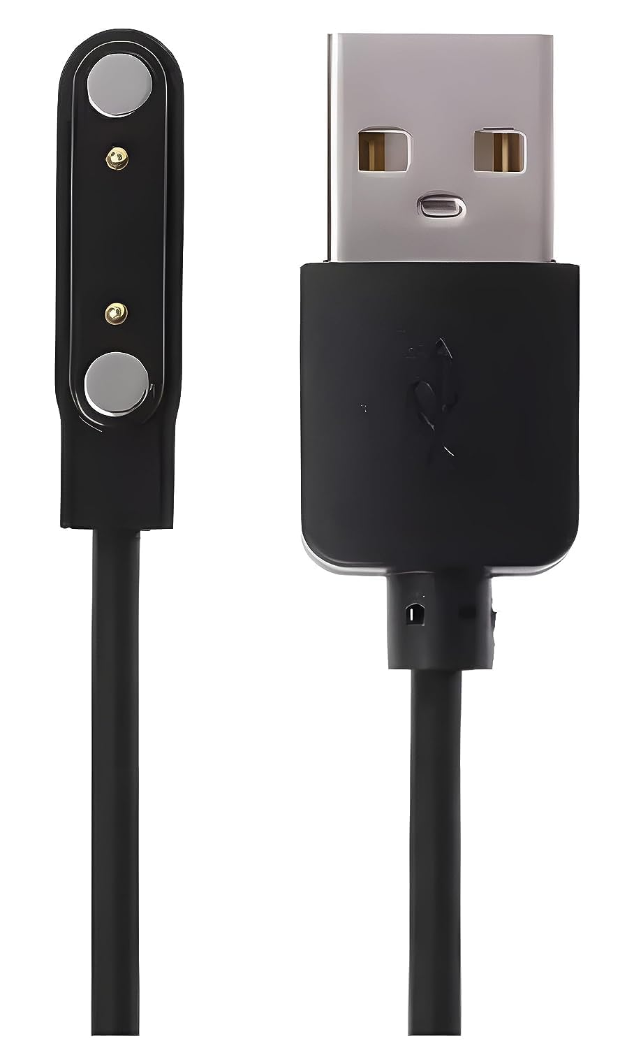 TEQNEQ 2 Pin Magnetic Charging Cable for FireBoltt 360 Pro/FireBoltt Talk Pro BSW038/NoiiseFit Force Smart Watch, (Black)