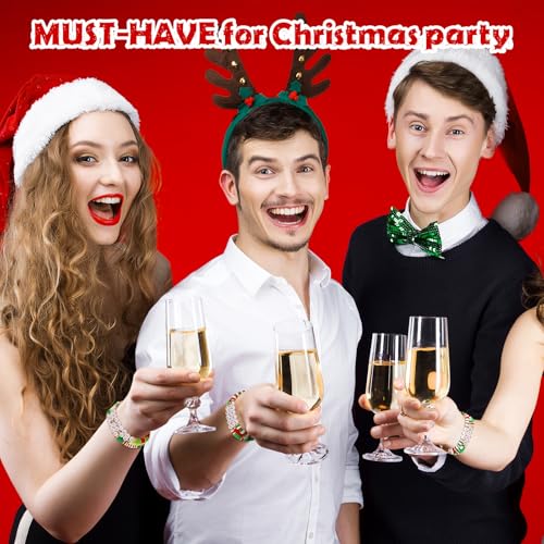 48 Pcs Thanksgiving Day/Halloween/Christmas Bracelets Bulk Festive Polymer Clay Beaded Bracelets Pumpkin Turkey Boo Skull Joy Merry HoHoHo Stretch Jewelry Gifts for Holiday Friend4