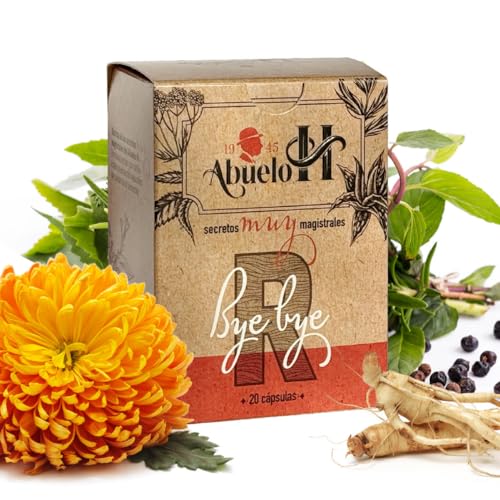 ABUELO H - Bye Bye R 20 Cápsulas con Vitamina B6 y Extractos Vegetales Complemento Alimenticio Antiresaca que Reduce el Cansancio, la resaca y la Fatiga Apoya el Metabolismo Energético.