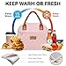 HOMESPON Insulated Lunch Bag for Women Men Adults Lunch Tote with Front Pocket Lunch Box Container Cooler Bag for Work Picnic (Pink)