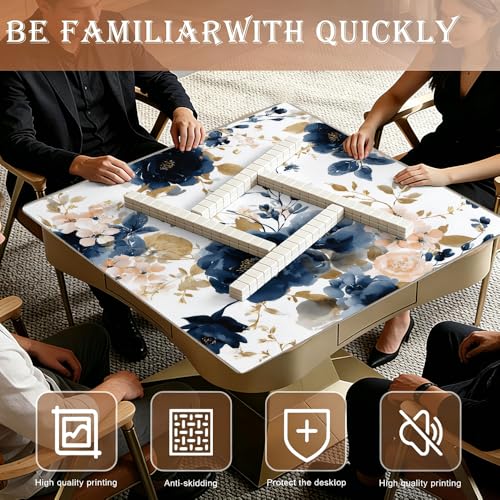 Tapete de Mahjong 33x33 pulgadas con bolsa portátil miniatura 2
