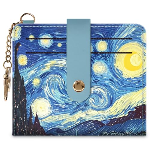 Image of Airkit Small Wallet Women RFID, PU Leather Card Holder with Keychain | Slim Compact Zipper Coin Purse for Ladies, Travel Holiday Gifts for Mom, Cute Mini Bifold Wallets
