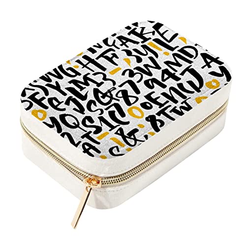 Caja organizadora de joyas con cremallera de metal y diseño compacto ABC Pattern para maletas 2