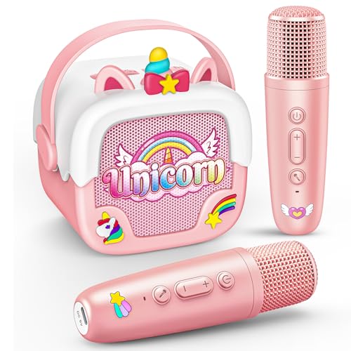 Dislocati Karaoke Maschine Kinder mit 2 Bluetooth Karaoke Mikrofon