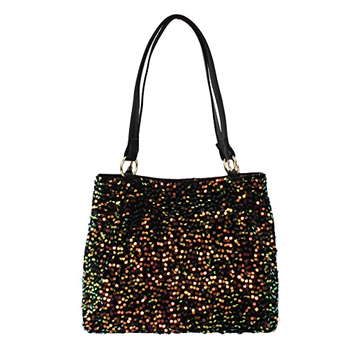 Bolso tote de hombro con lentejuelas brillante para mujer miniatura 1