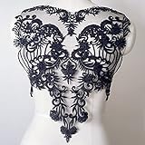 Feature: handgefertigt SCDZS 1 stück/Lot Pailletten Hochzeit Fleck Spitze Blume hohl sexy DIY zubehör (Color : Black)