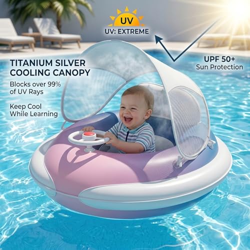Bouée de natation pour bébé anti-basculement à gonflage rapide