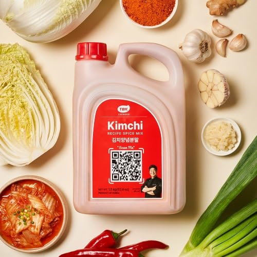 TBK THEBORN Kimchi Recipe Spice Mix, Korean Kimchi Seasoning Powder for Cabbage, Radish, Cucumber, Perilla Leaves, and Everyday Side Dish Recipes, Bulk Size, 7.1 lb (3.2 kg)