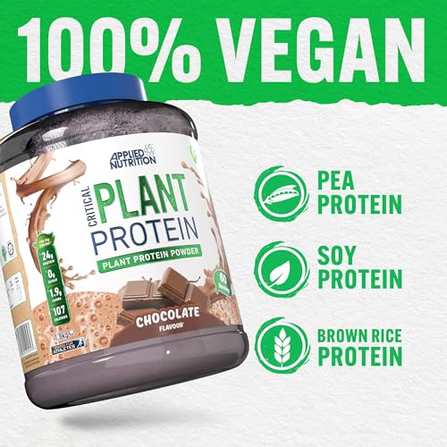 Applied Nutrition Plant Protein Powder – Critical Plant Vegan Protein Shake with SOYA, Pea, Brown Rice Proteins & Essential Amino Acids - Dairy-Free Gym Supplement (1.8kg - 60 Servings) (Chocolate) - Image 4