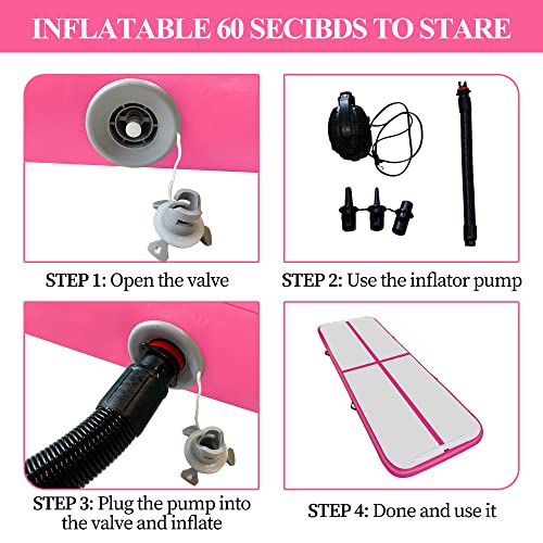 Coveronics Air Gymnastics Training Mats - 10Ft Inflatable Gymnastics Mats Tumble Track With Pump & Storage Bag For Gymnastics Training/Home&Outdoor Use/Cheerleading/Yoga/Water #TOP6