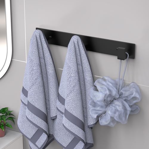 Image of PMMASTO Coat Rack Wall Mount, Coat Hooks Wall Hooks for Hanging, Stainless Steel Coat Hanger Towel Hooks for Bathrooms, Coat Rack Hat Rack (Black 3 Hooks, 1 Pack)