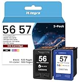 56 57 Ink Cartridges 2-Pack Replacement for HP 56 57 Ink C6656AN C6657AN for Deskjet 450 5150 5550 Officejet 5510 6110 Photosmart 7150 PSC 1110 1200 2400 Series Printers 56XL 57XL Ink, Standard Yield