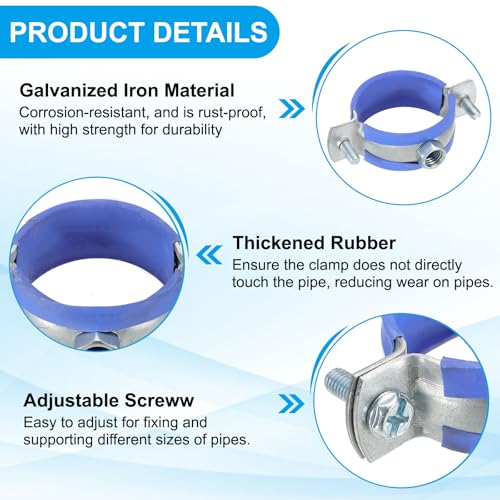 Collier de serrage 74-80mm avec tube d'extension pour fixation stable murale - 4