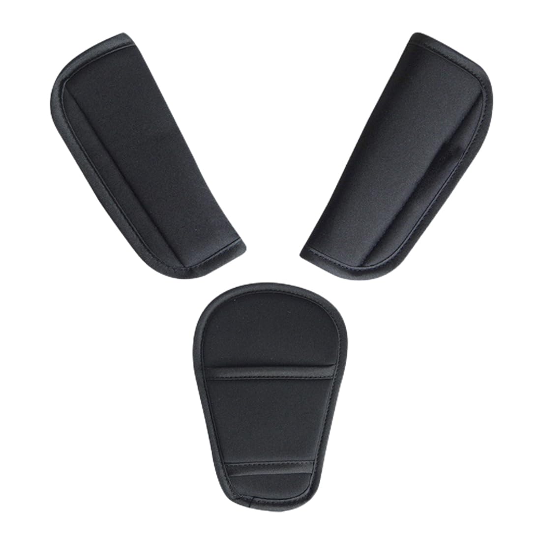 Almohadillas de cinturón de seguridad para portabebés y asientos infantiles - Juego de 3 en gris, se fija con velcro, mide 13 x 6 cm, para mayor comodidad y protección