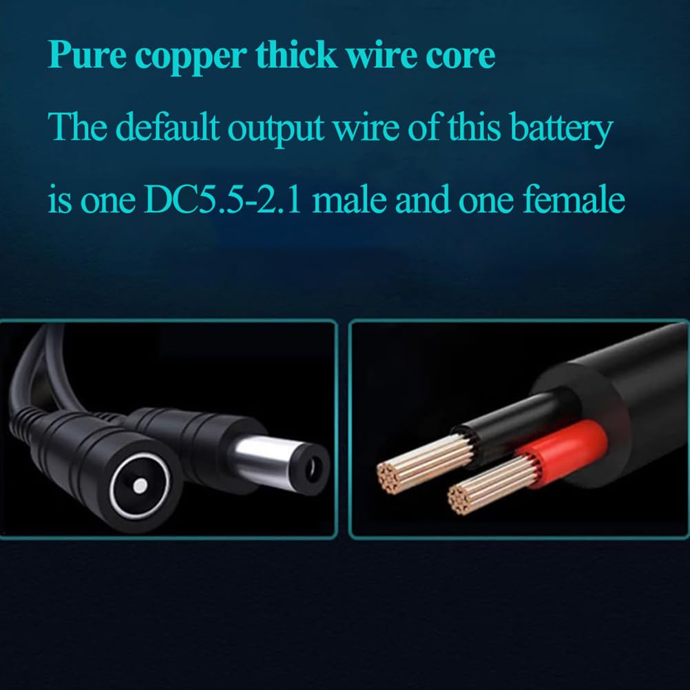 TGHY Zapasowy akumulator DC 12V 3Ah 4Ah 5Ah 6Ah 7Ah 9Ah 12Ah 16Ah 24Ah Li-ion przenośny akumulator do kamer CCTV, taśm LED i innych z ładowarką,12v 7000mah