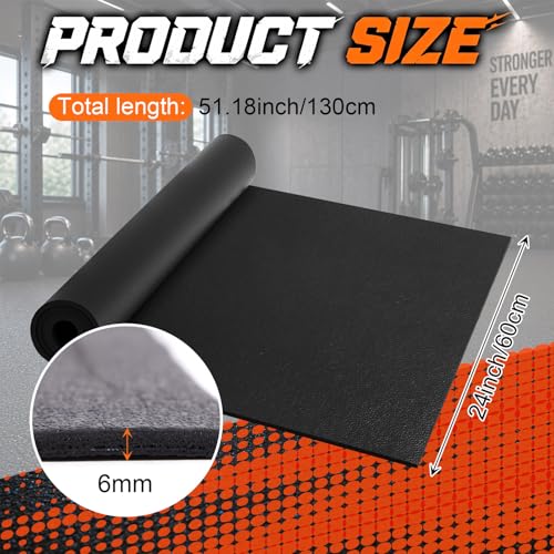 Image of Drydiet Treadmill Mat 51 inch x 24 inch, 6mm Extra Thick Bike Mat for Indoor Stationary Walking Pad, Spin Bike, Elliptical & Rowing Machine, Anti-Slip Shock Absorbing Floor Protector for Hardwood and Carpet