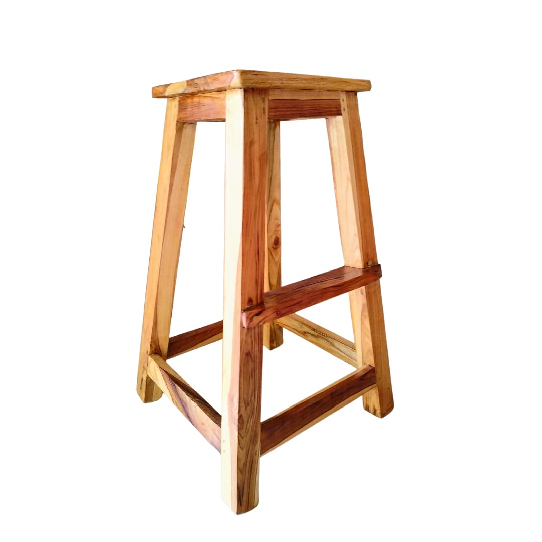 Ajkart Solid Wooden Seating Stool for Living Room and Kitchen