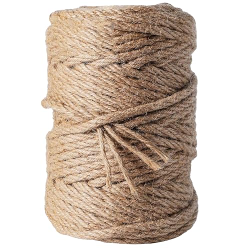 Cuerda de Sisal Natural para Gatos,Cuerda de Cáñamo Tejida a Mano para Gatos,Cuerda Rascadora para Gato Doméstico,Sisal para Poste Rascador para Gatos,Cuerda de Sisal para Rascador 50M 4,5 mm