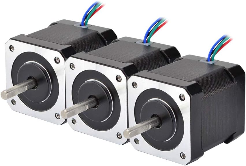 STEPPERONLINE 3PCS Nema 17 Stepper Motor 84oz.in 2A 48mm 4-Wire 1m Cable for DIY CNC 3D Printer CNC Robot