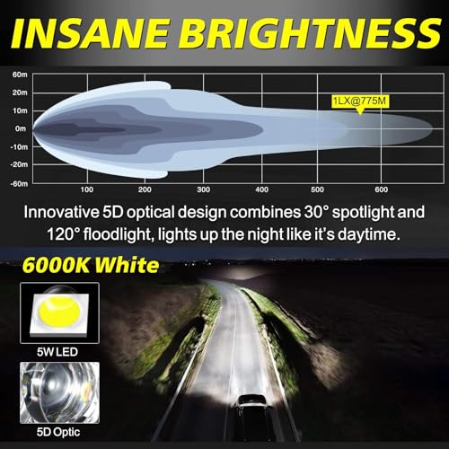 Image of 40 Inch LED Light Bar Kit with Wiring Harness 5D Optics Lens | 400W Double Row LED, Spot Flood Combo Offroad Driving Light Super Bright Bumper Roof Light Bar for Trucks Pickup SUV UTV