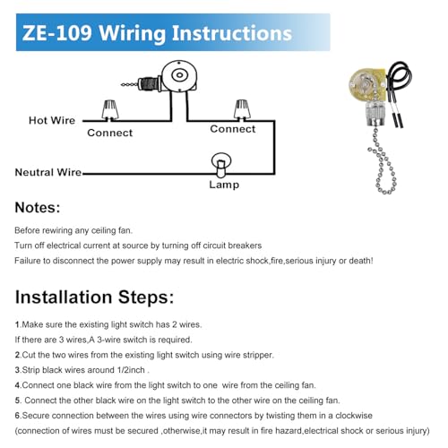 Image of Zing Ear ZE-109 Ceiling Fan Light Switch, On-Off Speed Beaded Pull Chain Extension Compatible with Hunter Ceiling Fans Light, Lamps and Wall Lights (Nickel Pull Chain)
