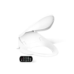 Kohler PureWash E750 Elongated Heated Bidet Toilet Seat White with Touchscreen Remote Control Quiet-Close Grip-Tight Lid Self-Cleaning Wand