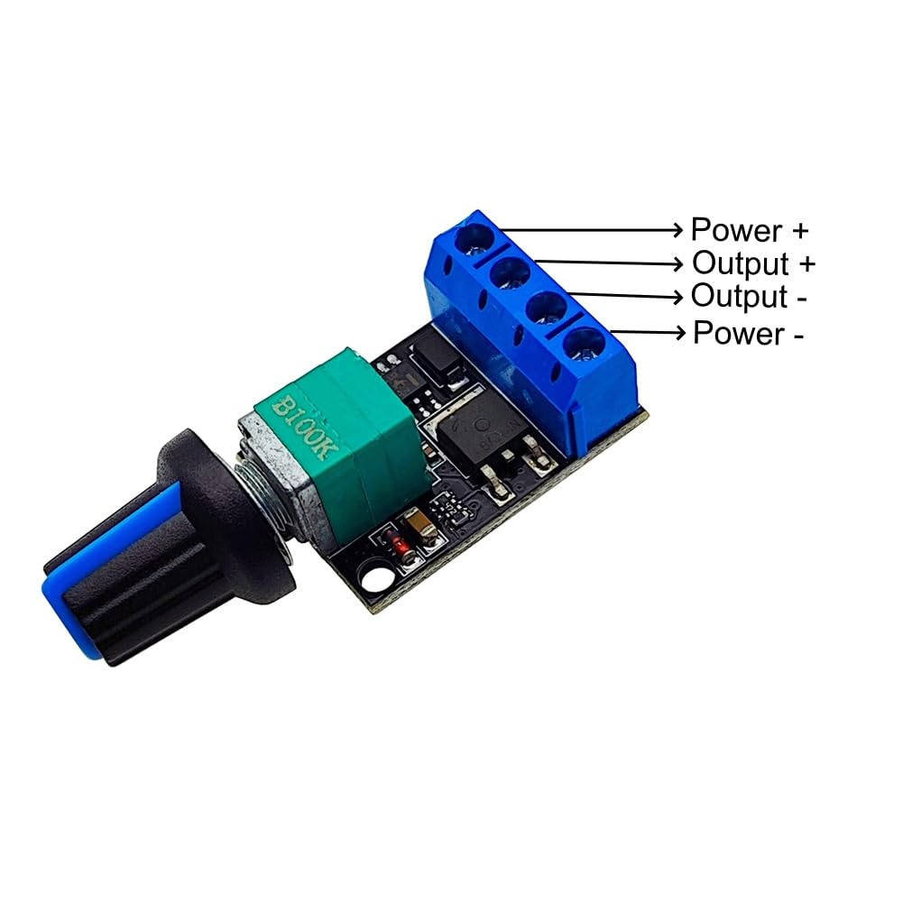 Mini motor CC PWM módulo controlador de velocidad DC 5V-16V 10A Regulador de voltaje variable ajustable con interruptor de control (paquete de 5)