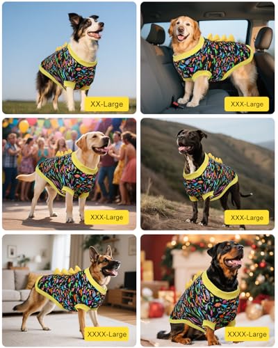 Image of CuteBone Dinosaur Costume Dog Shirt, Stretchy Velvet T-Shirt Clothes for Large Dogs, Soft & Breathable Pet Tee Outfit Pitbull Apparel for Daily Wear, Cozy Pullover Design Big Dog Fashion COSBX01-3XL