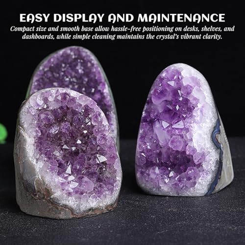 Geoda de amatista natural de 300-400g como piedra de energía para decorar tu casa 2