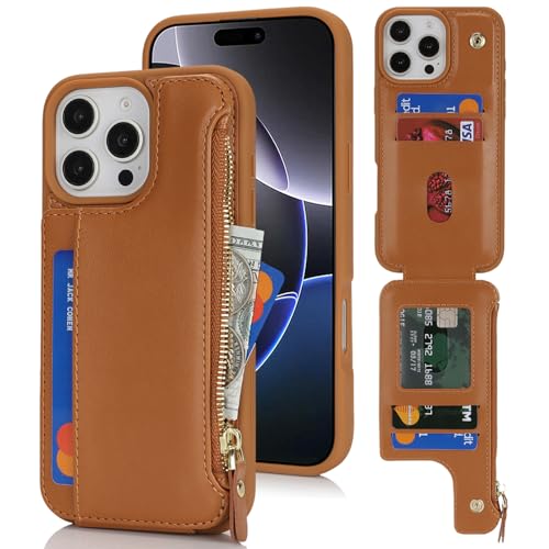Coque iPhone 16 Pro Max avec fentes pour cartes et protection zippée intégrée