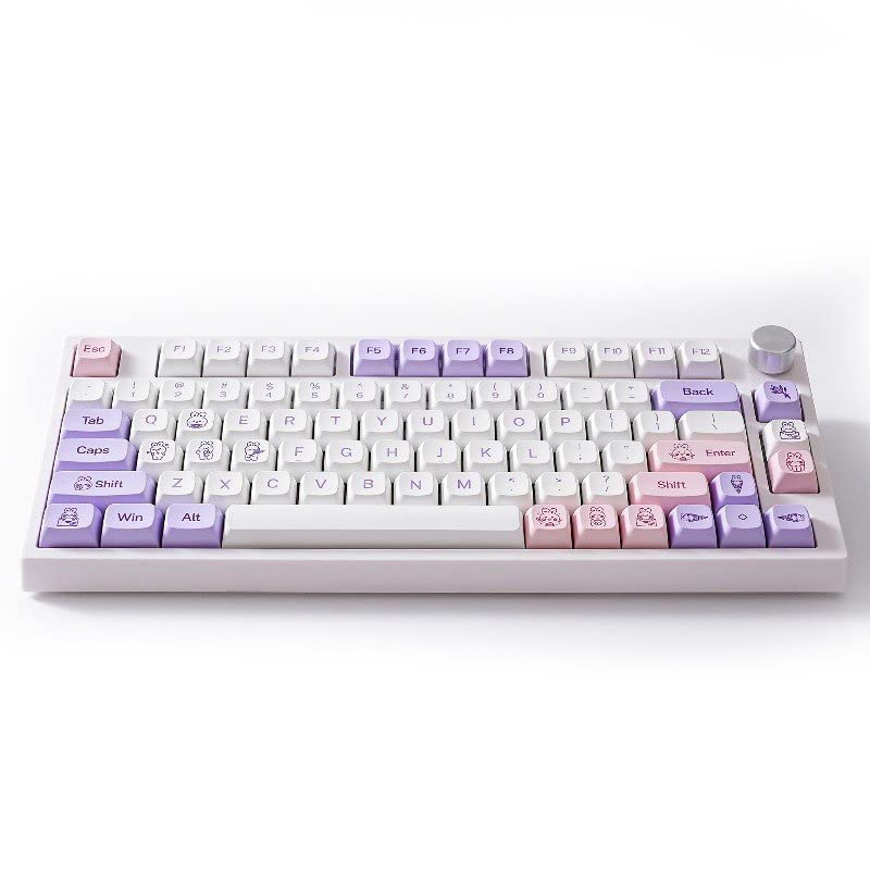 Image of Keycaps Lavender Bunny Theme - Standard Opaque Mechanical keycap Support Most Keyboards PBT Material 146keys (Cherry)