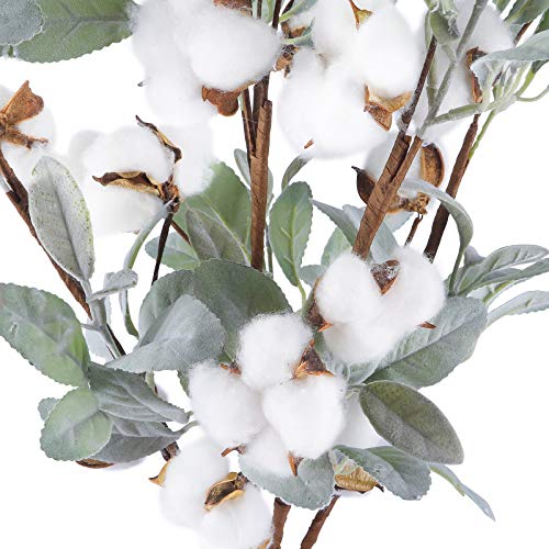 Cewor CEWOR2020111803 5Pcs Cotton Stems 23.5 Inch Artificial Cotton Flower Branches thumb #3