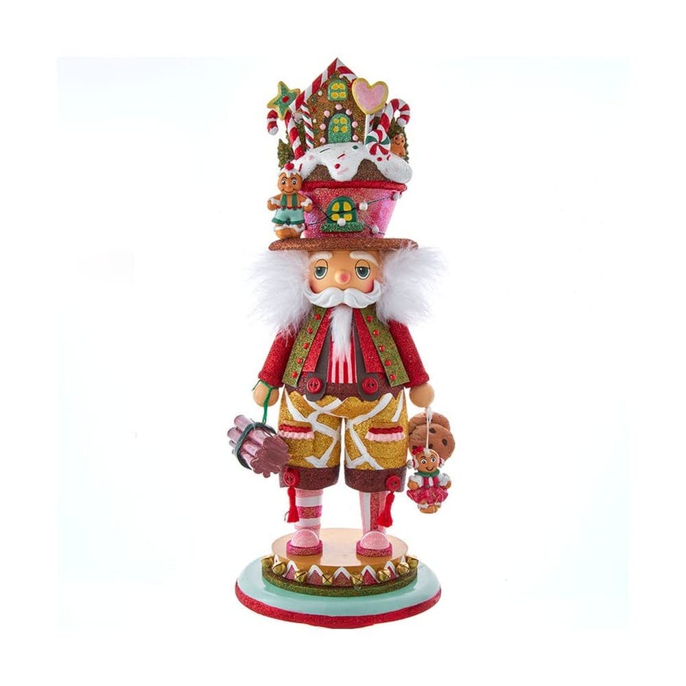 Kurt S. Adler 18" Hollywood Nutcrackers B/O LED Gingerbread House Hat Nutcracker