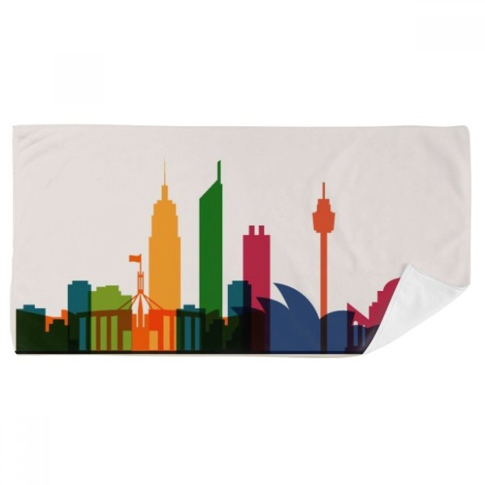 Serviette de bain anti-irritation tissu doux motif gratte-ciel Australie 35x70cm multicolore