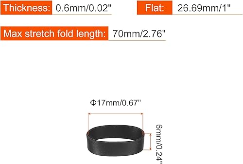 Miniatura 2 de PATIKIL Bandas de goma de silicona, 200 unidades, antideslizantes, de 1 pulgada, color negro plano, para envolver cables, envolturas de bolsas, arte