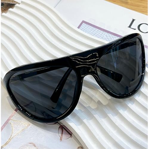 Retro Y2K Wrap Around Sunglasses for Women Shield Eyewear Trendy Shades UV Protection Ladies Fashion One Piece Sun Glasses4