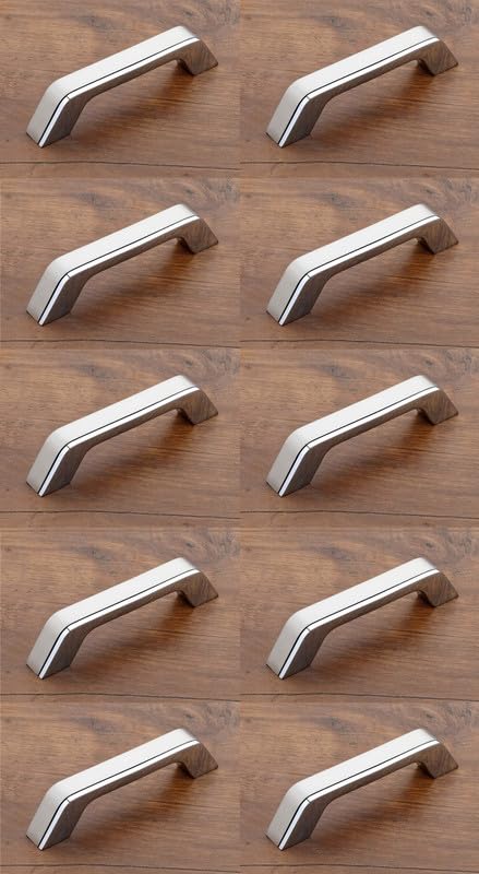 GSB INDIA 4" Cabinet Door Handle for Office Drawer Cupboard Almirah Kitchen Wardrobe Doors Pull Handles | Satin CP Finish | Pack of 10 | CH-102 (B0CTHXDL17) Amazon Price History, Amazon Price Tracker