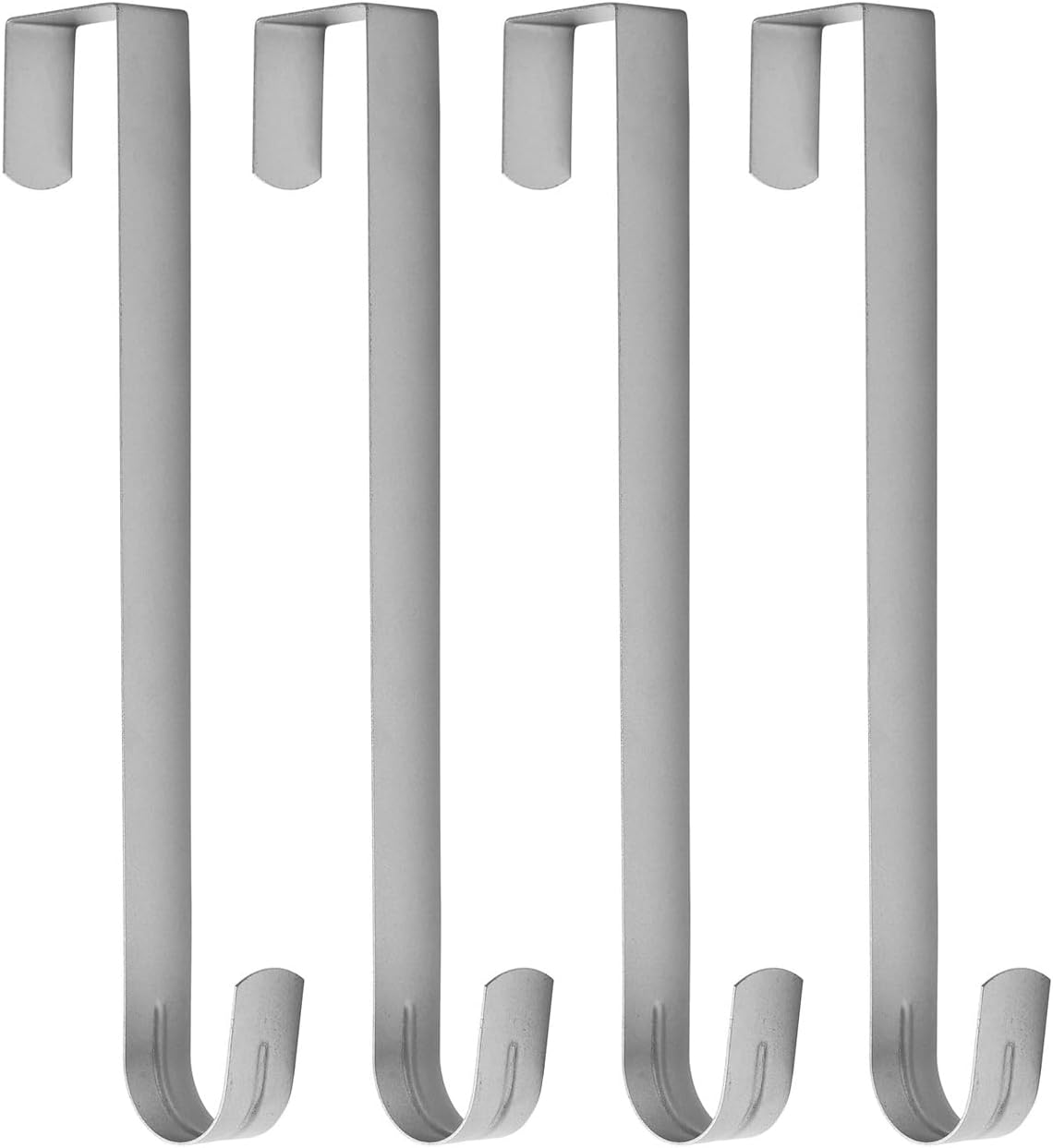 Sattiyrch 15" Wreath Hanger for Front Door,Sturdy Steel Wreath Door Hanger,Over The Door Hanger Hook (Silver,4)