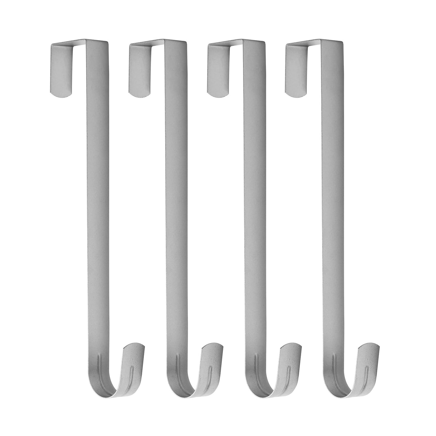 Sattiyrch 15" Wreath Hanger for Front Door,Sturdy Steel Wreath Door Hanger,Over The Door Hanger Hook (Silver,4)