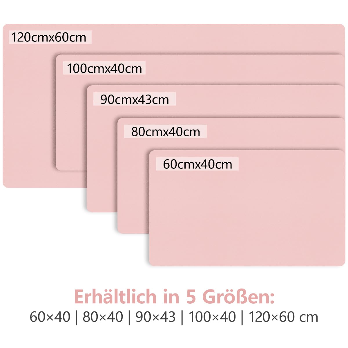 Zindoo Vade de escritorio rosa 120 x 60 cm