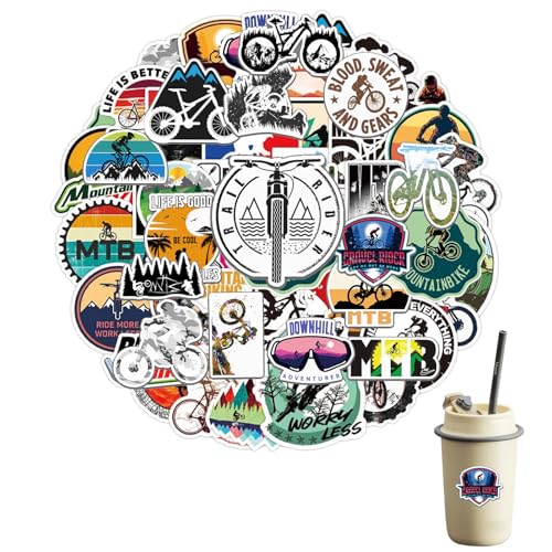 WQNNQW 50 Stück Fahrrad Sticker Set,MTB und Motorrad Aufkleber,Graffiti Decals für Laptop, Helm, Auto, Mountainbike
