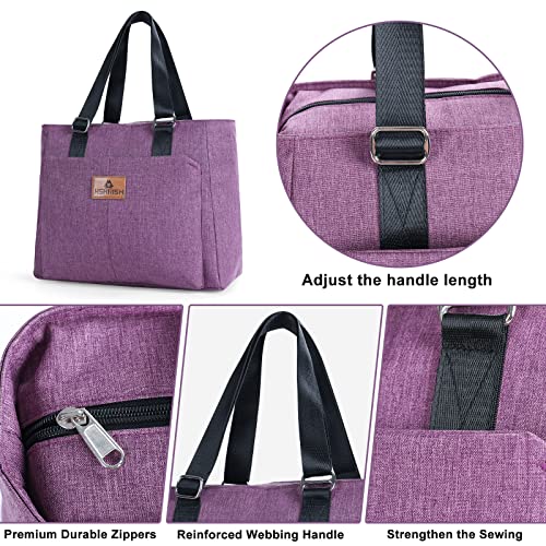 Hshrish Large Insulated Lunch Bag For Women, Cute Leakproof Lunch Tote Bag With Adjustable Strap, Womens Lunch Bags For Work Office Picnic Trip, 14L(Purple) #TOP3
